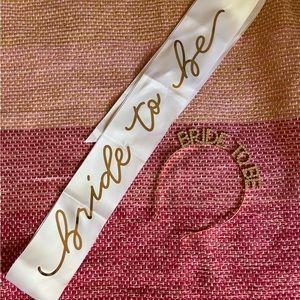 bride to be sash & headband